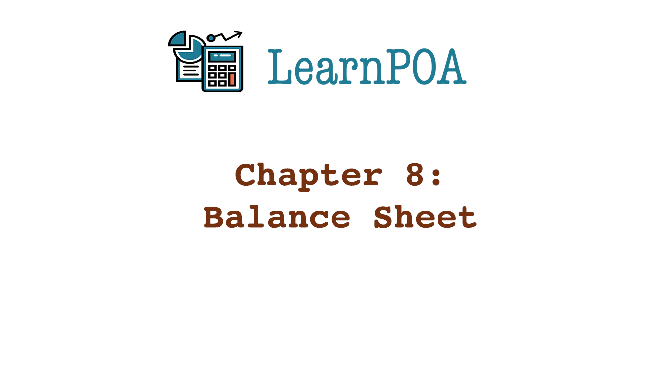 Chapter 8 : Balance Sheet