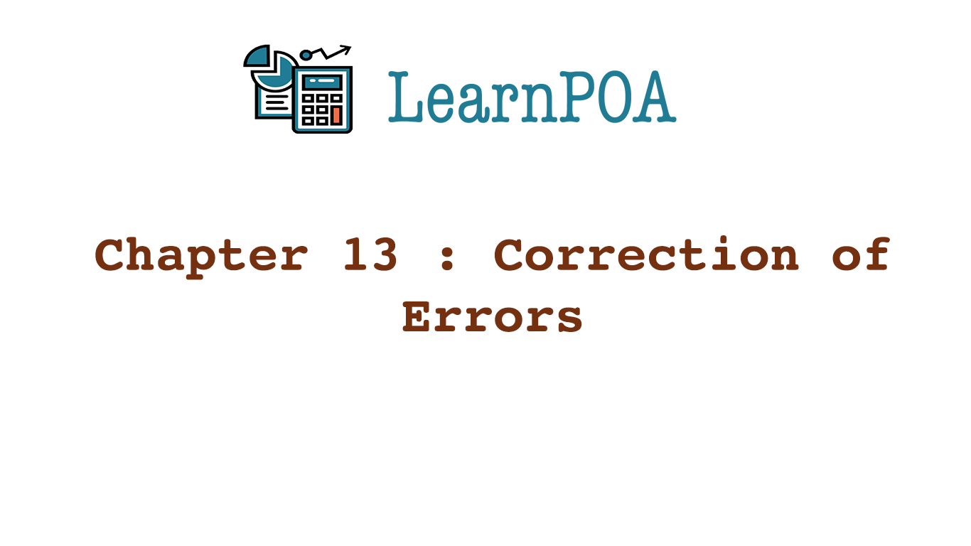 Chapter 13 : Correction of errors